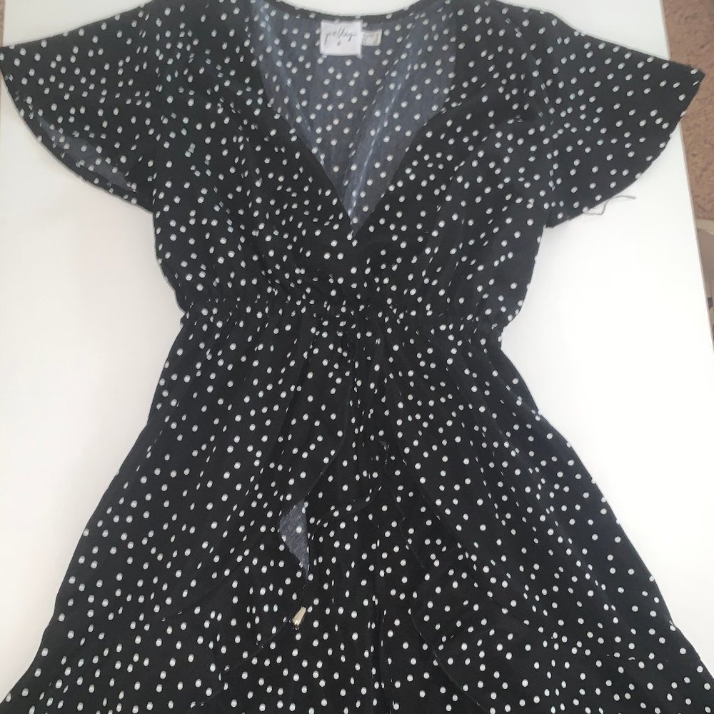 Princess Polly Black & White Polka dot Mini Dress